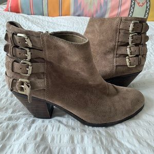 Sam Edelman brown suede heeled booties